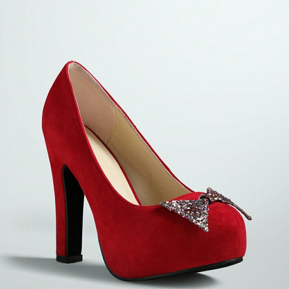 Glitter Bow Pumps